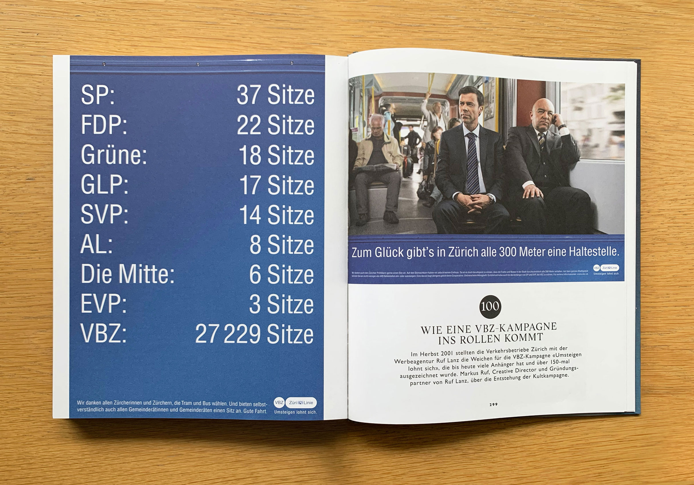 Beitrag im Buch «Zuerich in hundert Geschichten» Werbekampagnen für Verkehrsbetriebe Zürich